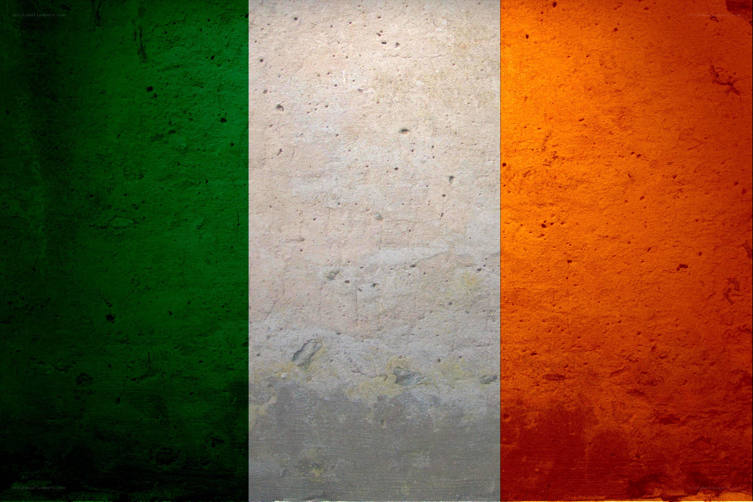 Irish flag on textured wall