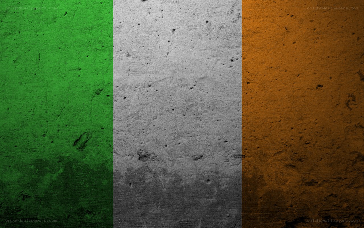 Irish flag on textured wall