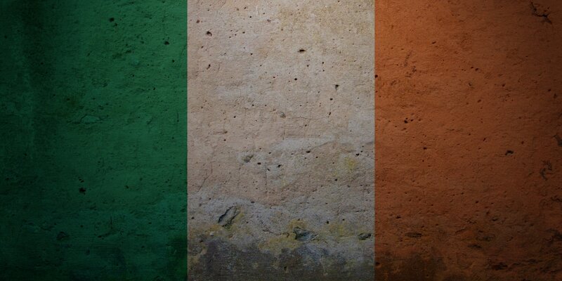 Irish flag on textured wall