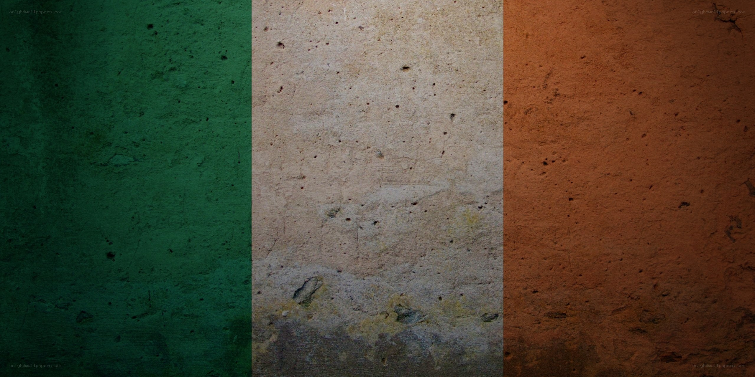 Irish flag on textured wall