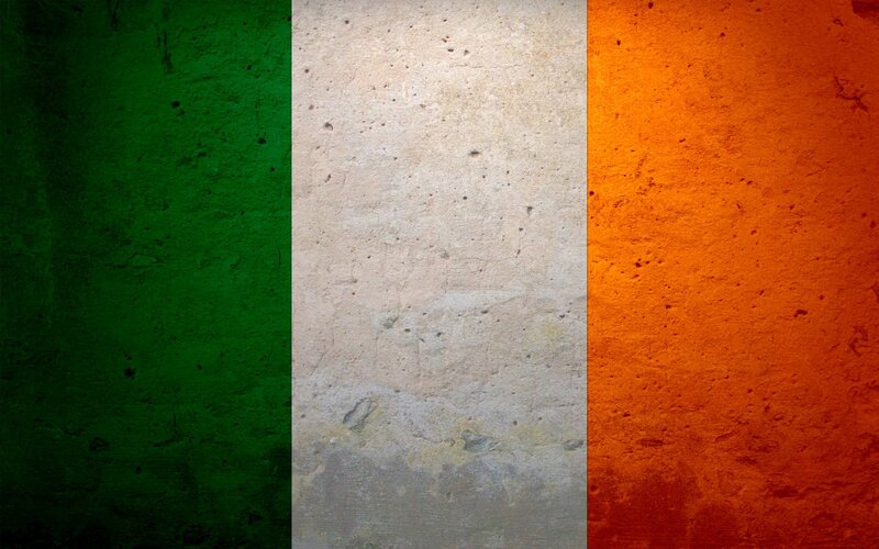 Irish Flag on Textured Wall — Green