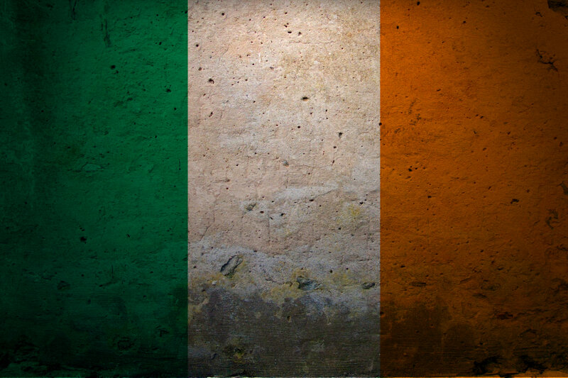 Irish flag on textured wall