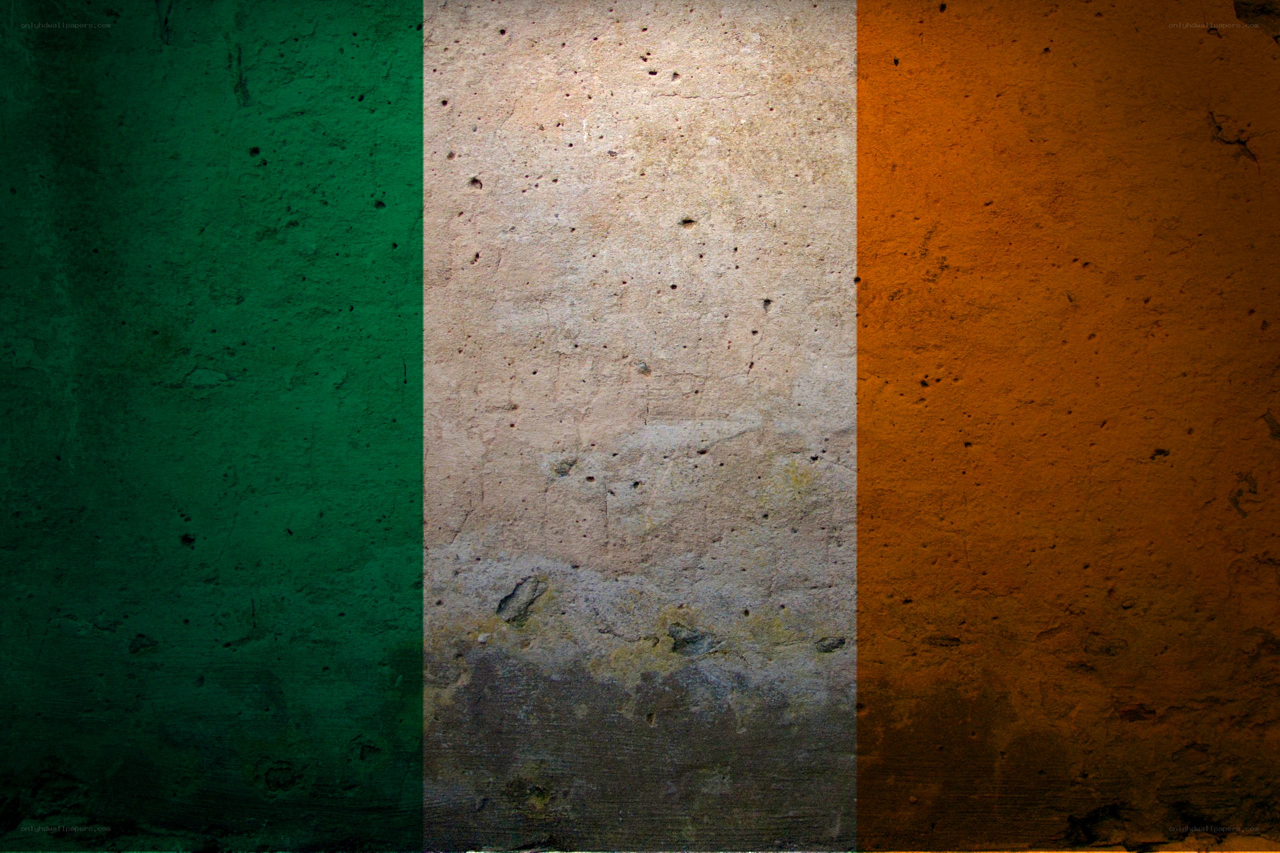 Irish flag on textured wall