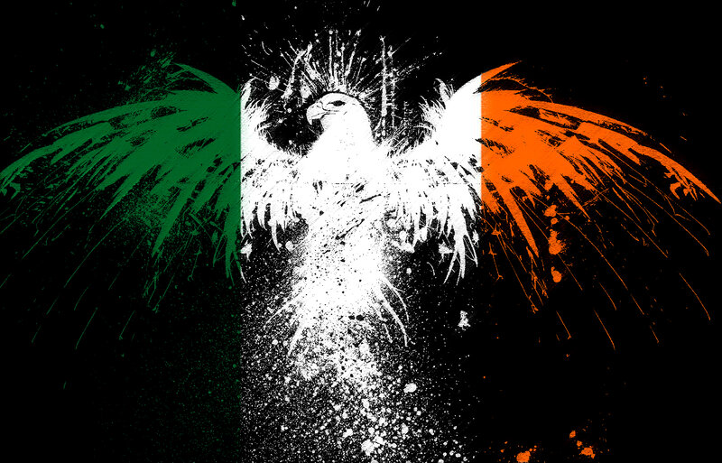 Irish flag with eagle art