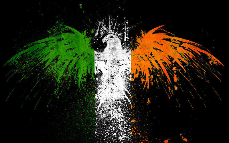 Irish flag with eagle design