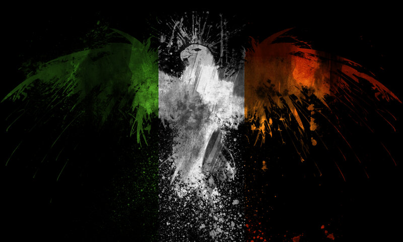 Irish flag with eagle design