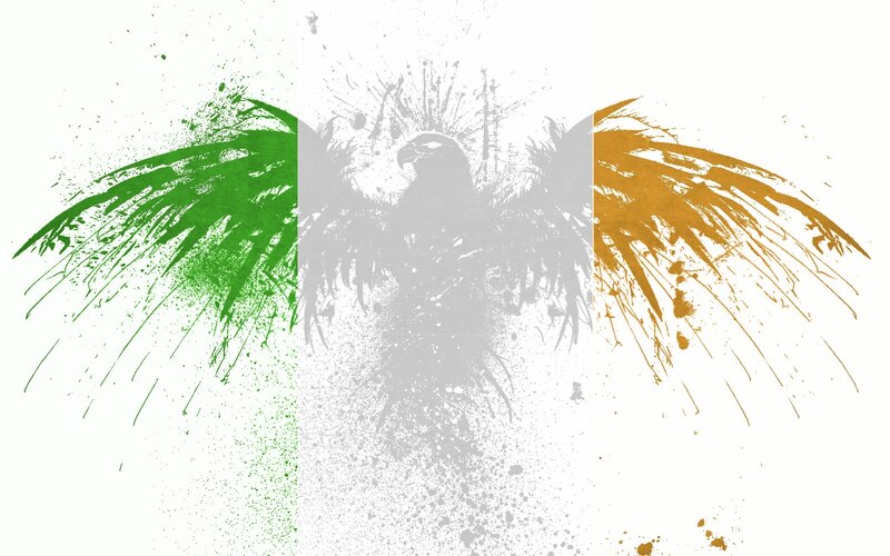 Irish flag with eagle design