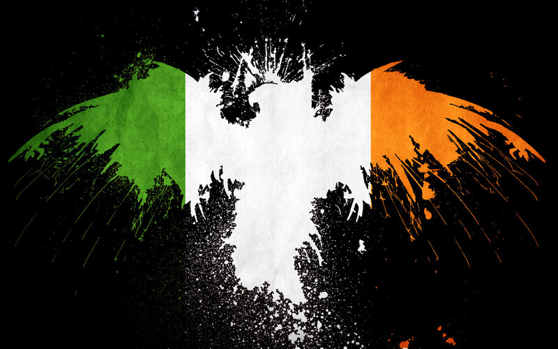 Irish Flag with Eagle — Green