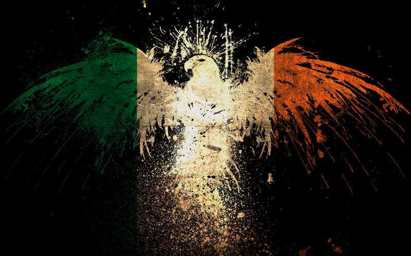 Irish flag with eagle