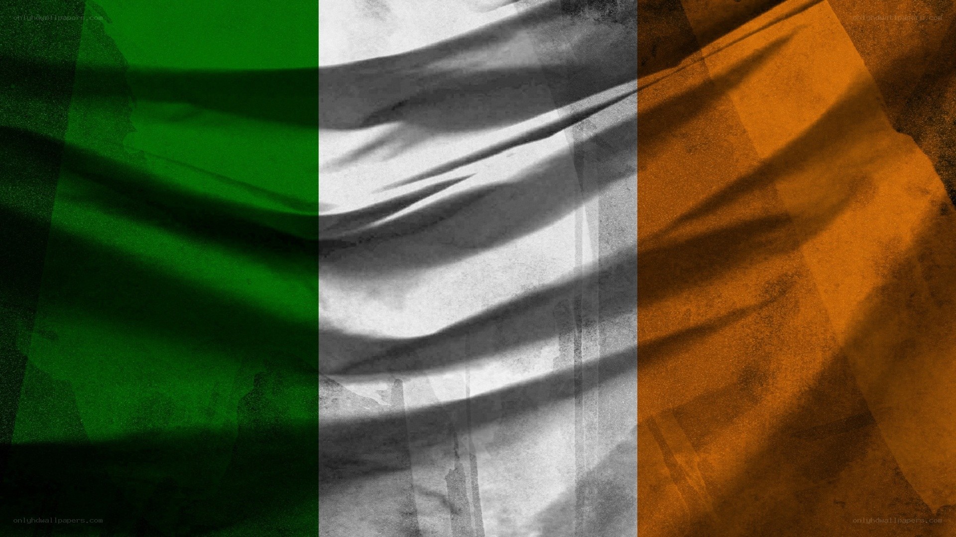 Irish flag with grunge texture