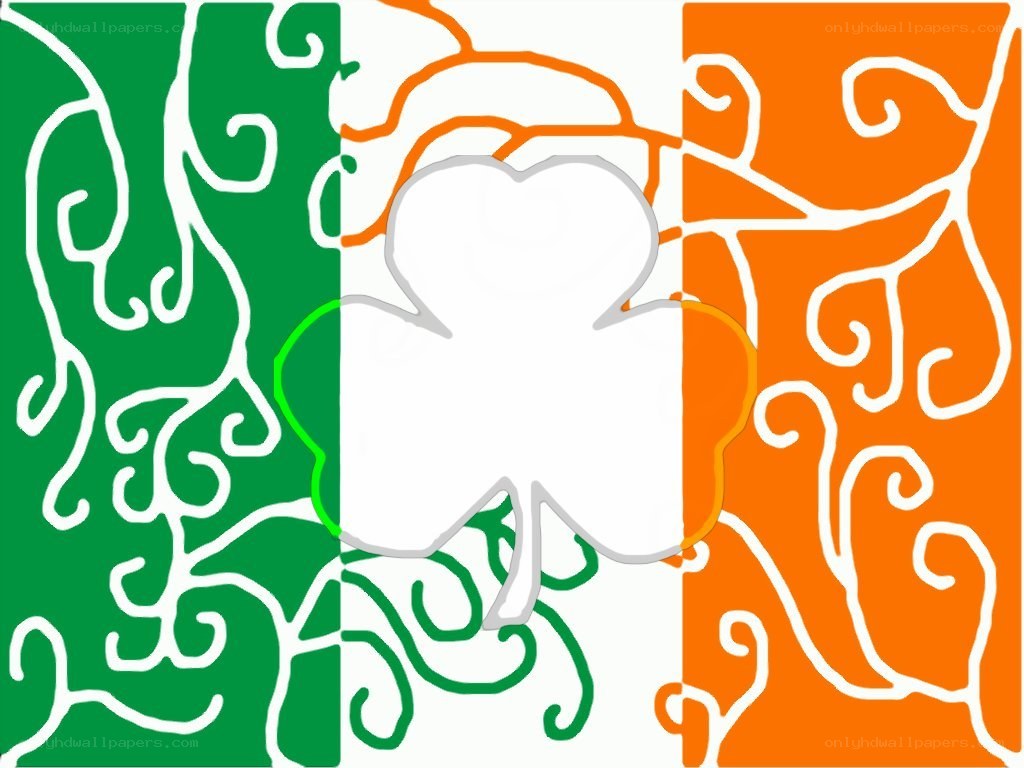 Irish flag with shamrock design