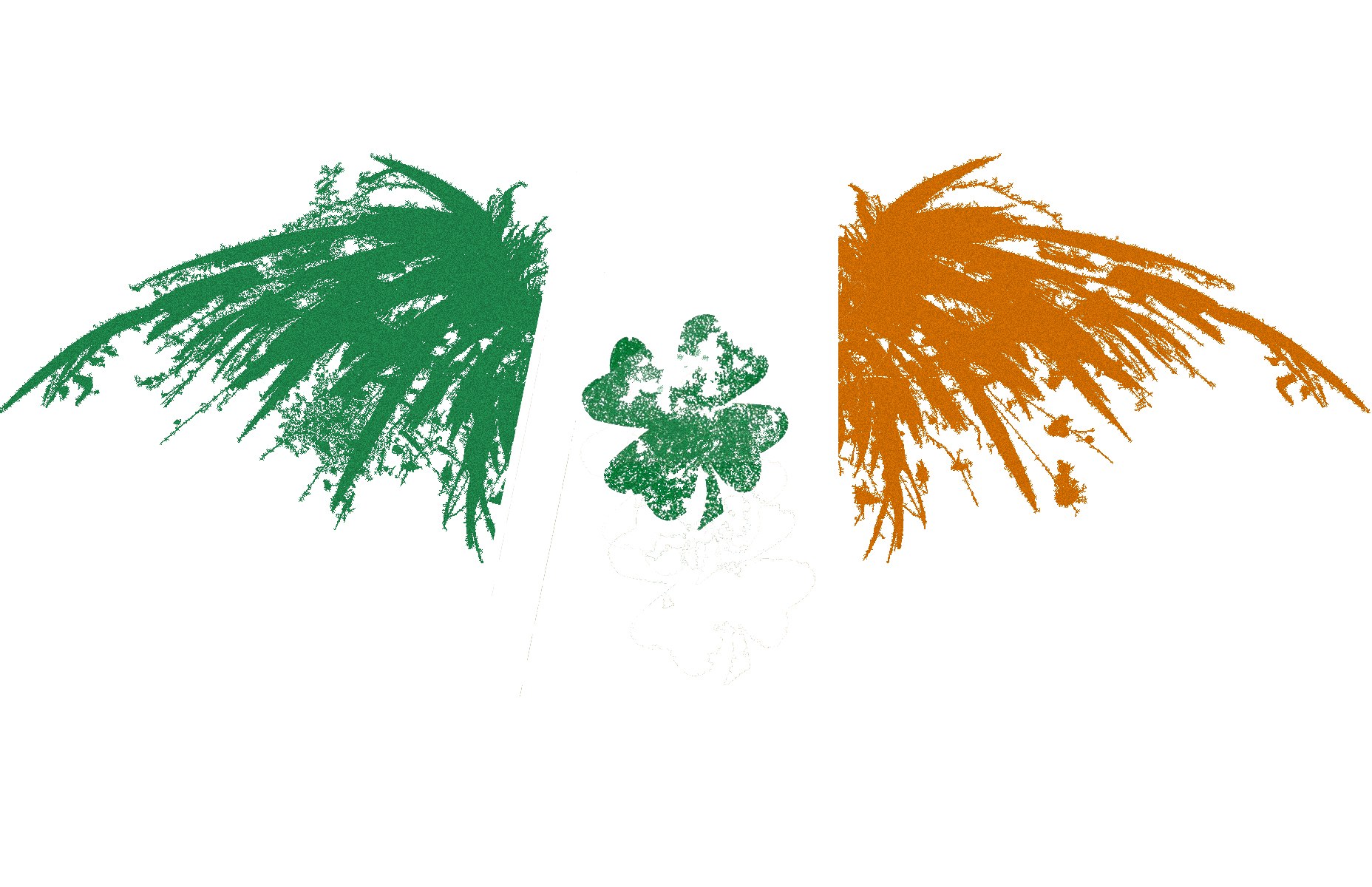 Irish flag with shamrock