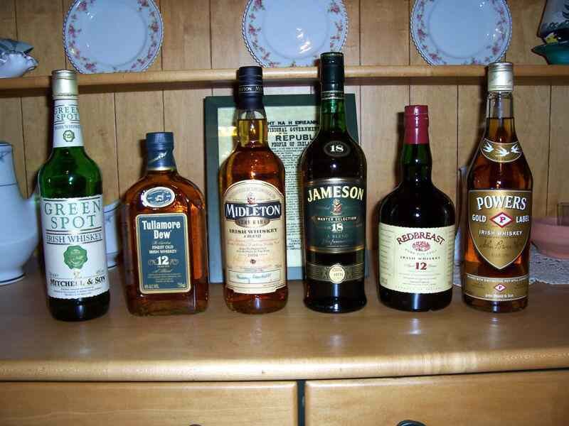 Irish whiskey collection