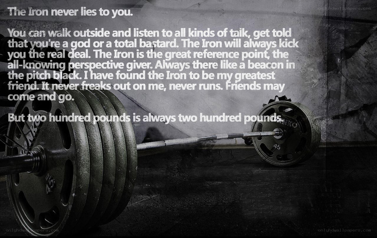 Iron and weightlifting quote