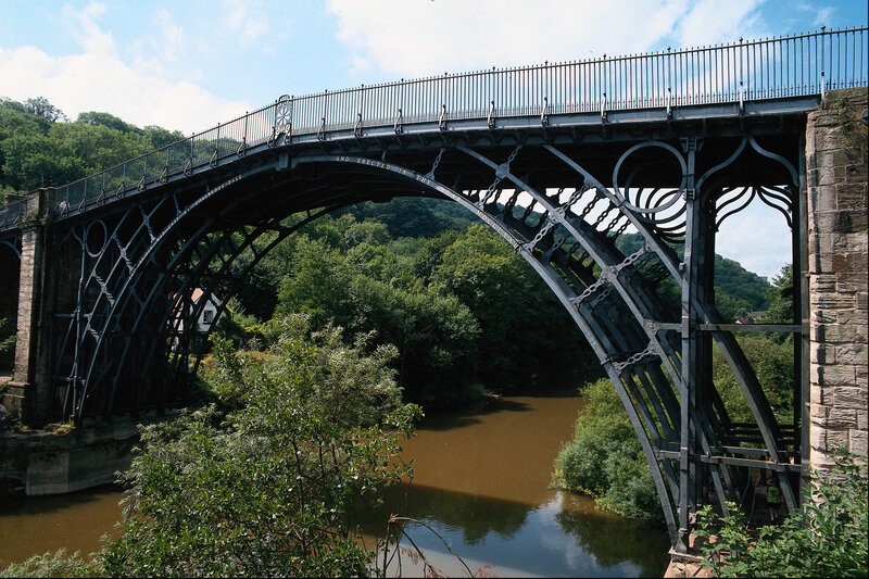 Iron bridge over a river