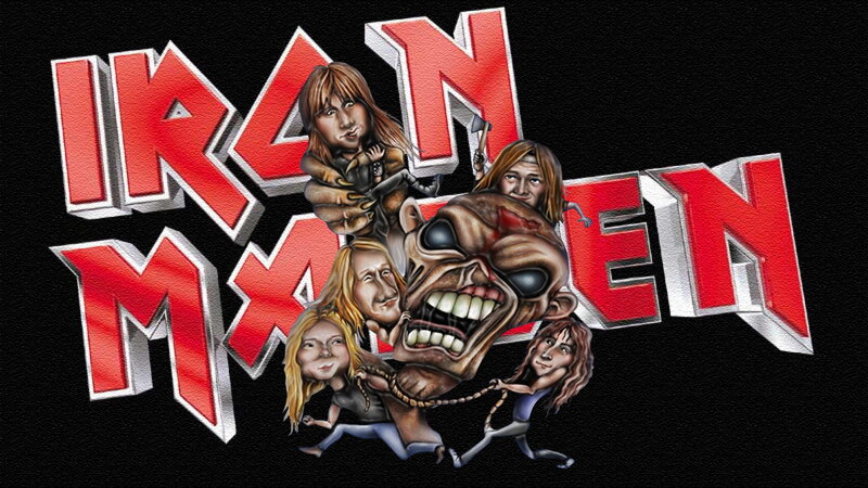Iron Maiden Band Logo — Black, Dramatic, Illustration