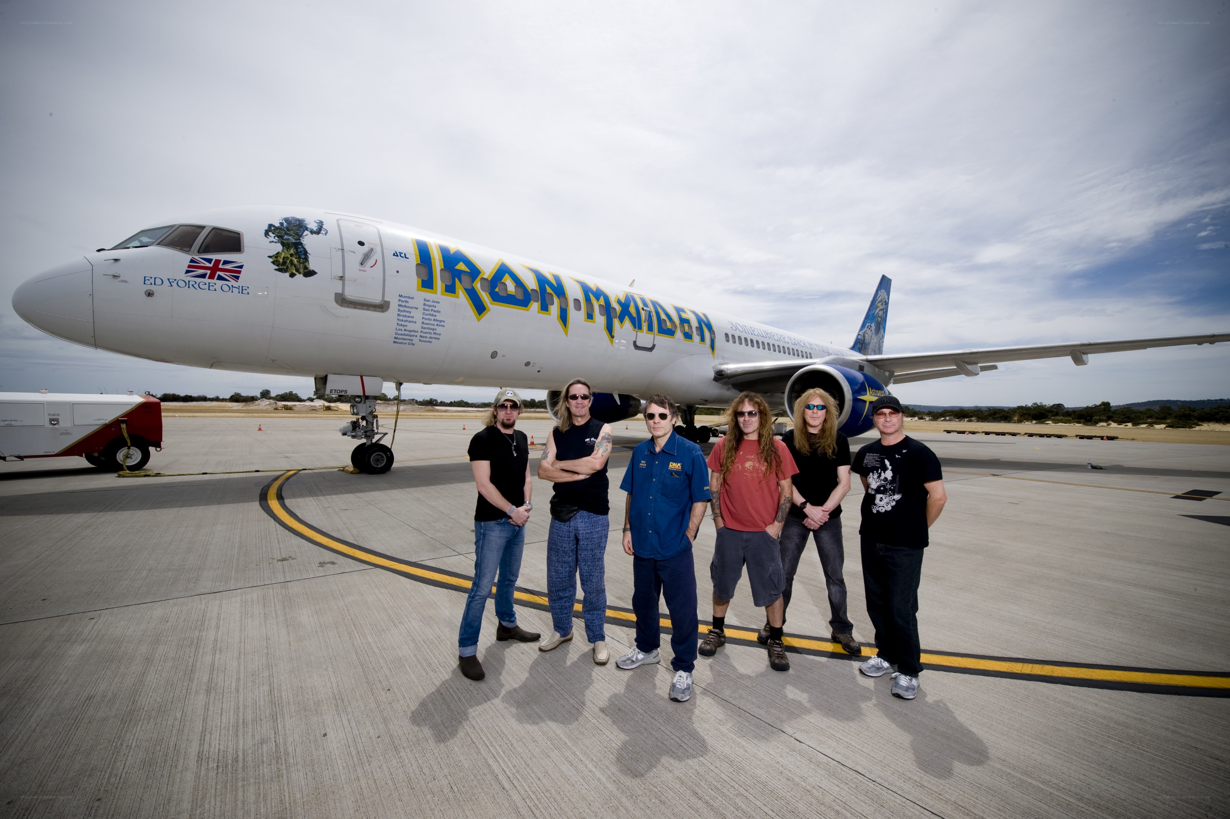 Iron Maiden band with plane