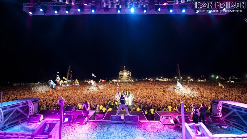 Iron Maiden concert at night