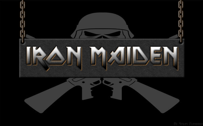 Iron Maiden Logo — Black, Dark