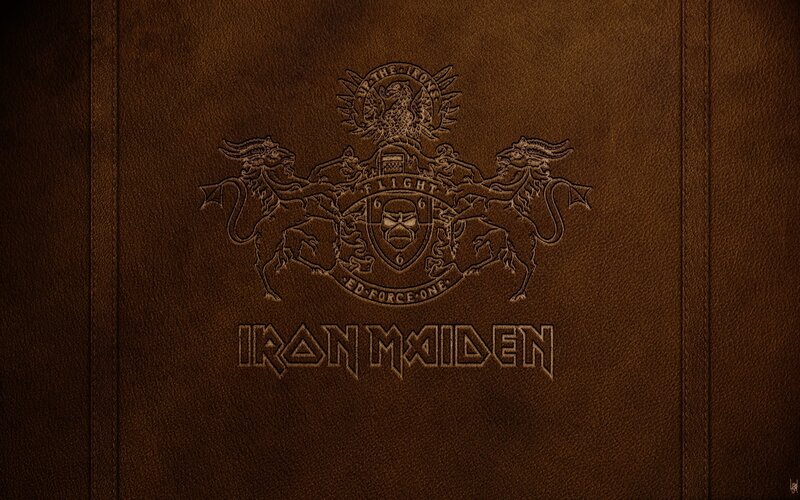 Iron Maiden logo on leather