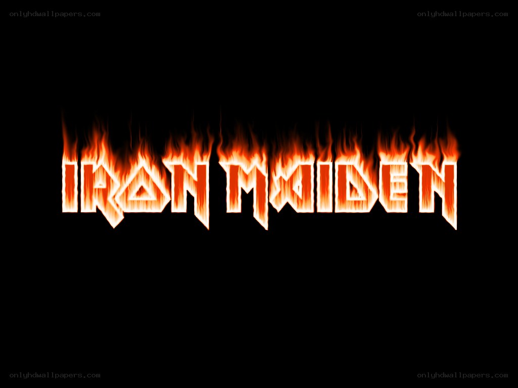 Iron Maiden logo with flames