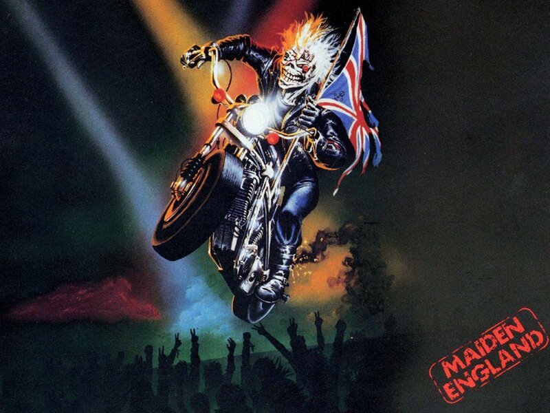 Iron Maiden on a motorcycle