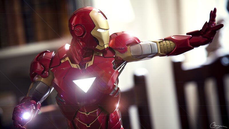 Iron Man action figure pose