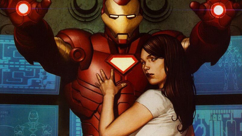 Iron Man and a woman in a lab