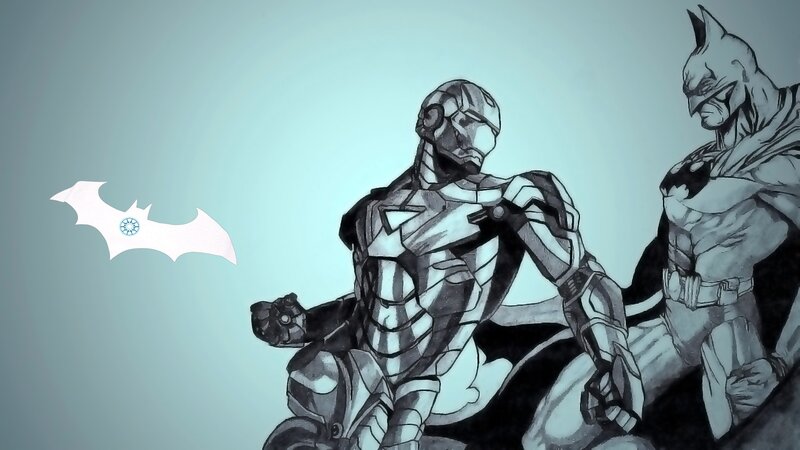 Iron Man and Batman artwork