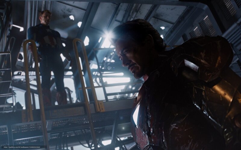Iron Man and Captain America in a ship