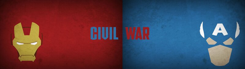 Iron Man and Captain America — Red, Dramatic, Minimalist Illustration