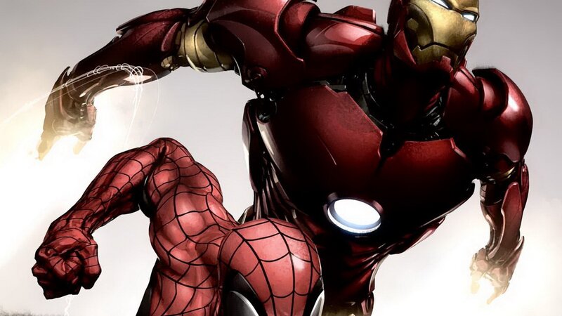 Iron Man and Spider-Man in action