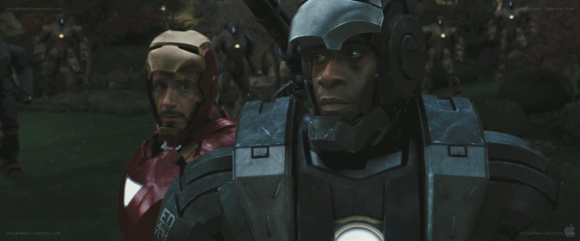 Iron Man and War Machine in armor