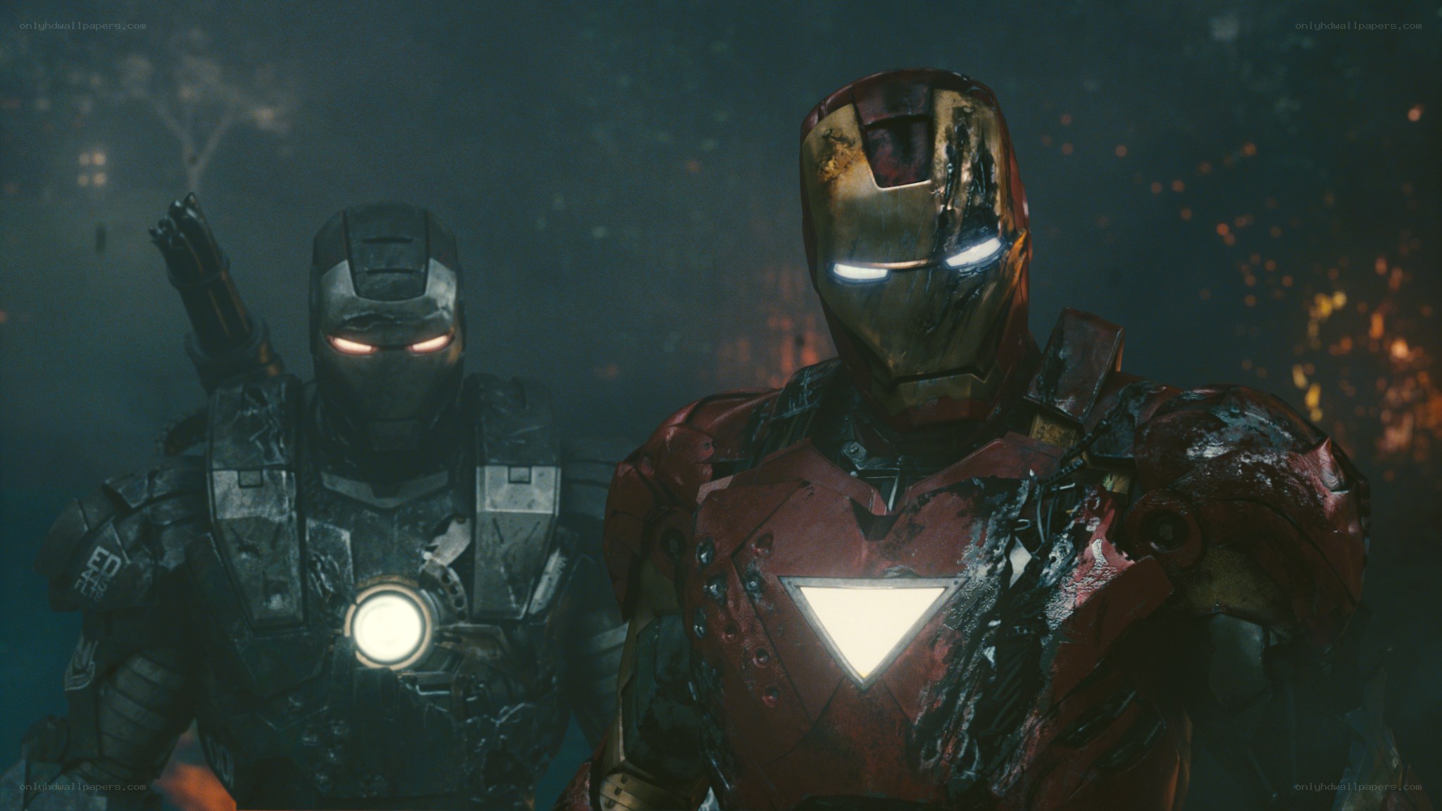 Iron Man and War Machine in battle