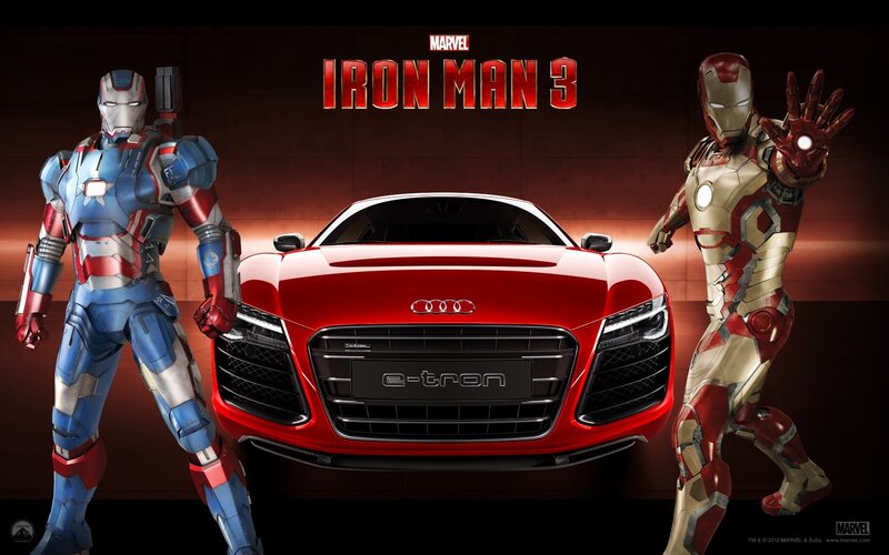 Iron Man and War Machine — Red, Dramatic, Digital Art, Car