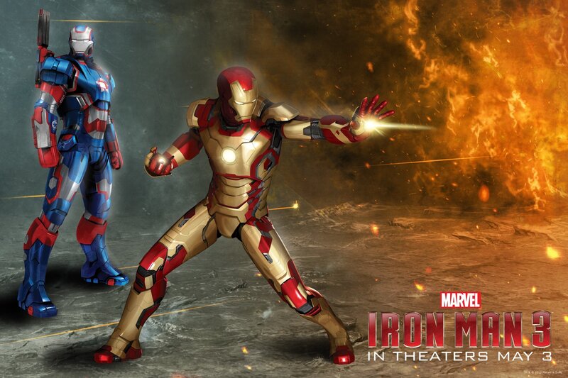 Iron Man and War Machine — Red, Dramatic, Digital Art, Fire, Explosion