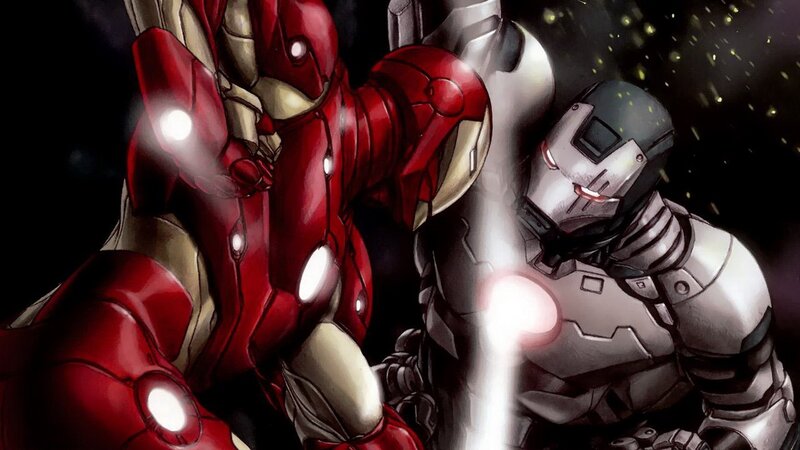 Iron Man and War Machine — Red, Dramatic, Night, Manga
