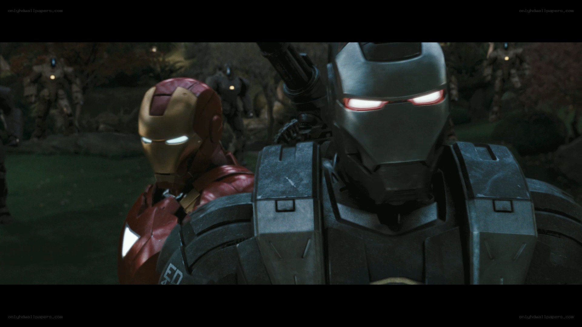 Iron Man and War Machine stand ready