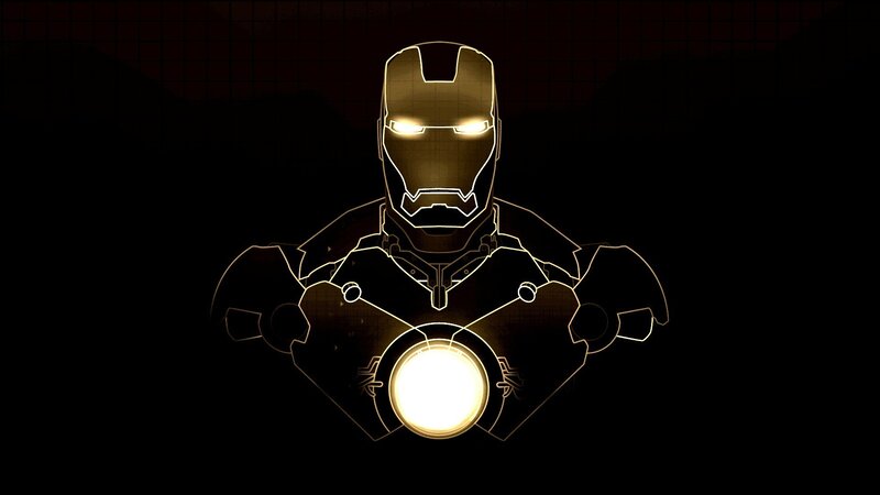 Iron Man Armor — Black, Dramatic, Night, Digital Art