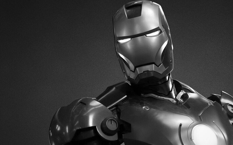 Iron Man Armor — Black, Dramatic, Photograph