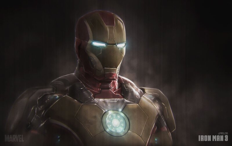 Iron Man Armor — Gold, Dramatic, Digital Art