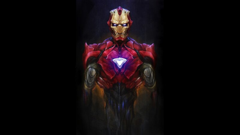 Iron Man Armor — Red, Dramatic, Night