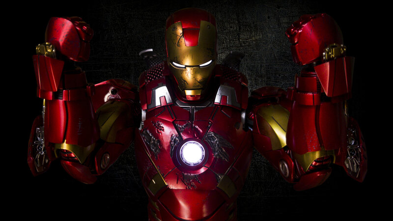 Iron Man Armor Suit — Red, Dramatic, Photograph, Chest Light