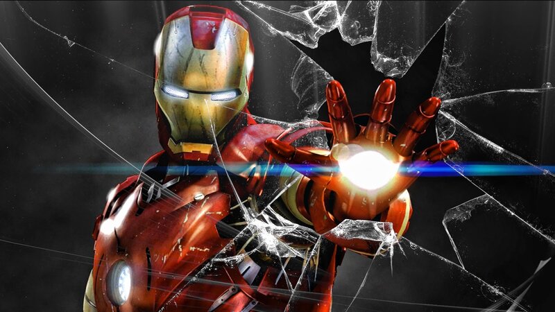 Iron Man Breaking Glass — Red