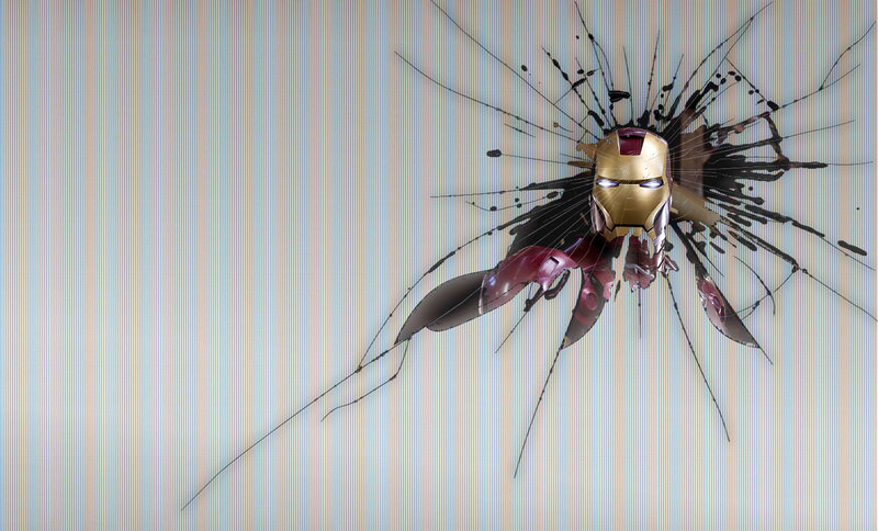 Iron Man breaking through screen