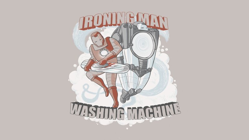 Iron Man Character — Gray, Humorous