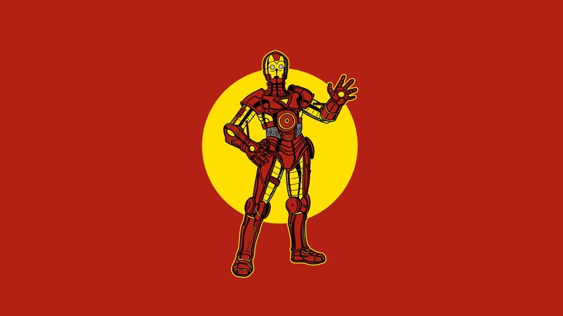 Iron Man Character — Red, Confident, Illustration
