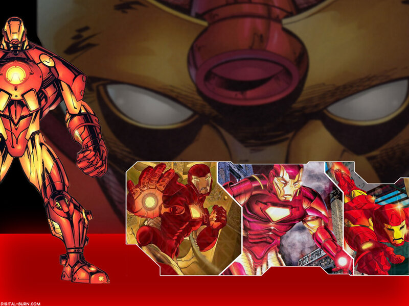 Iron Man comic art collage
