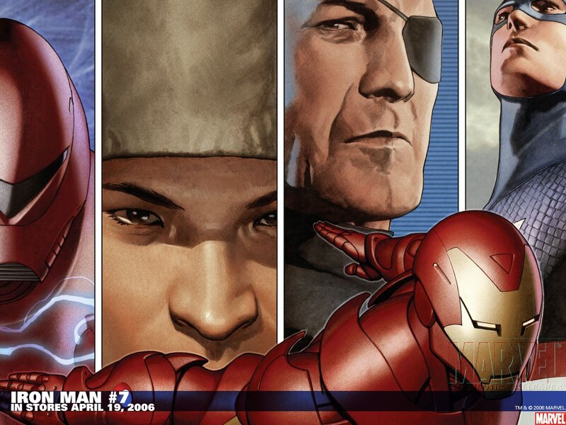 Iron Man comic panel collage