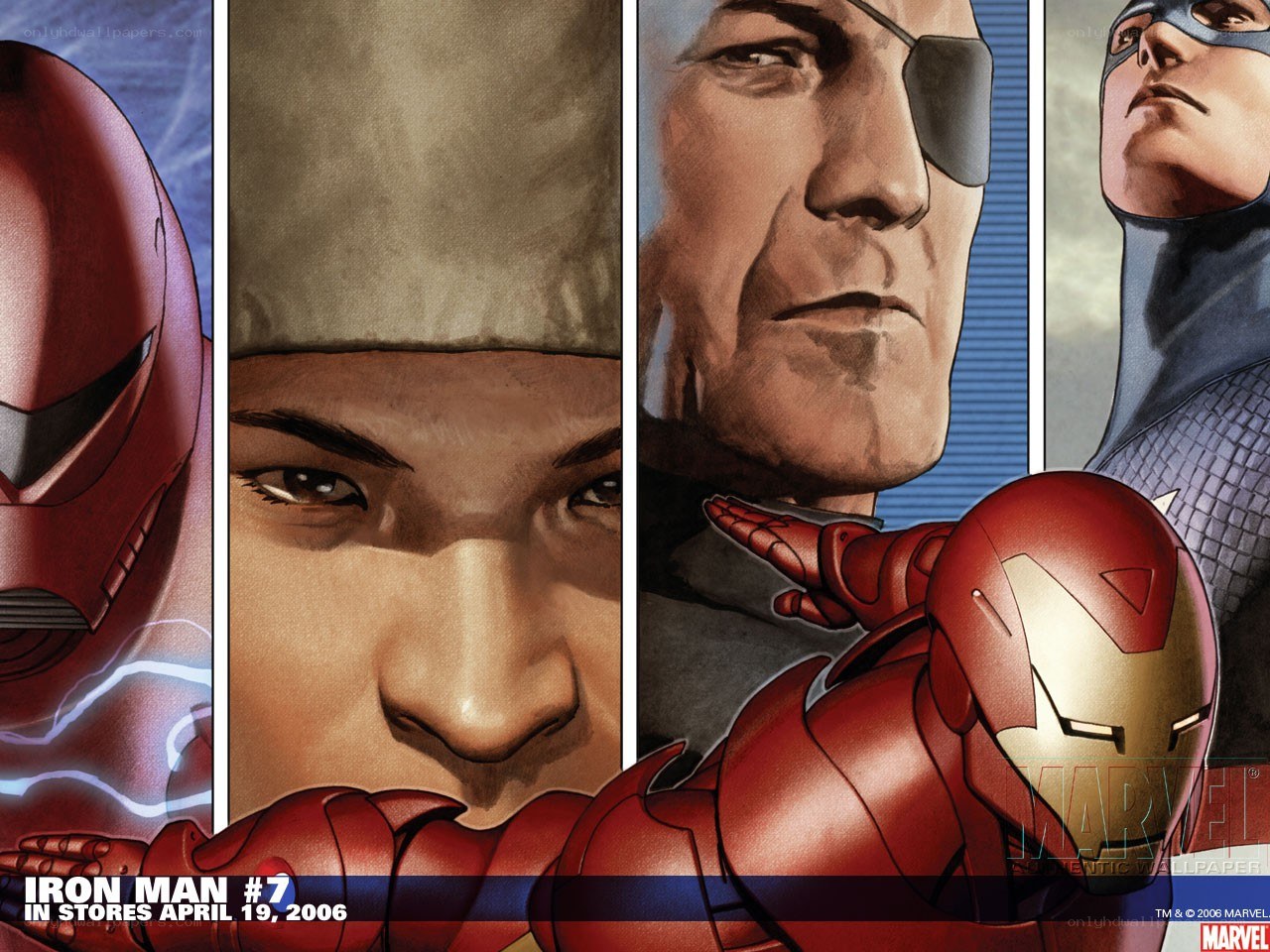 Iron Man comic panel collage